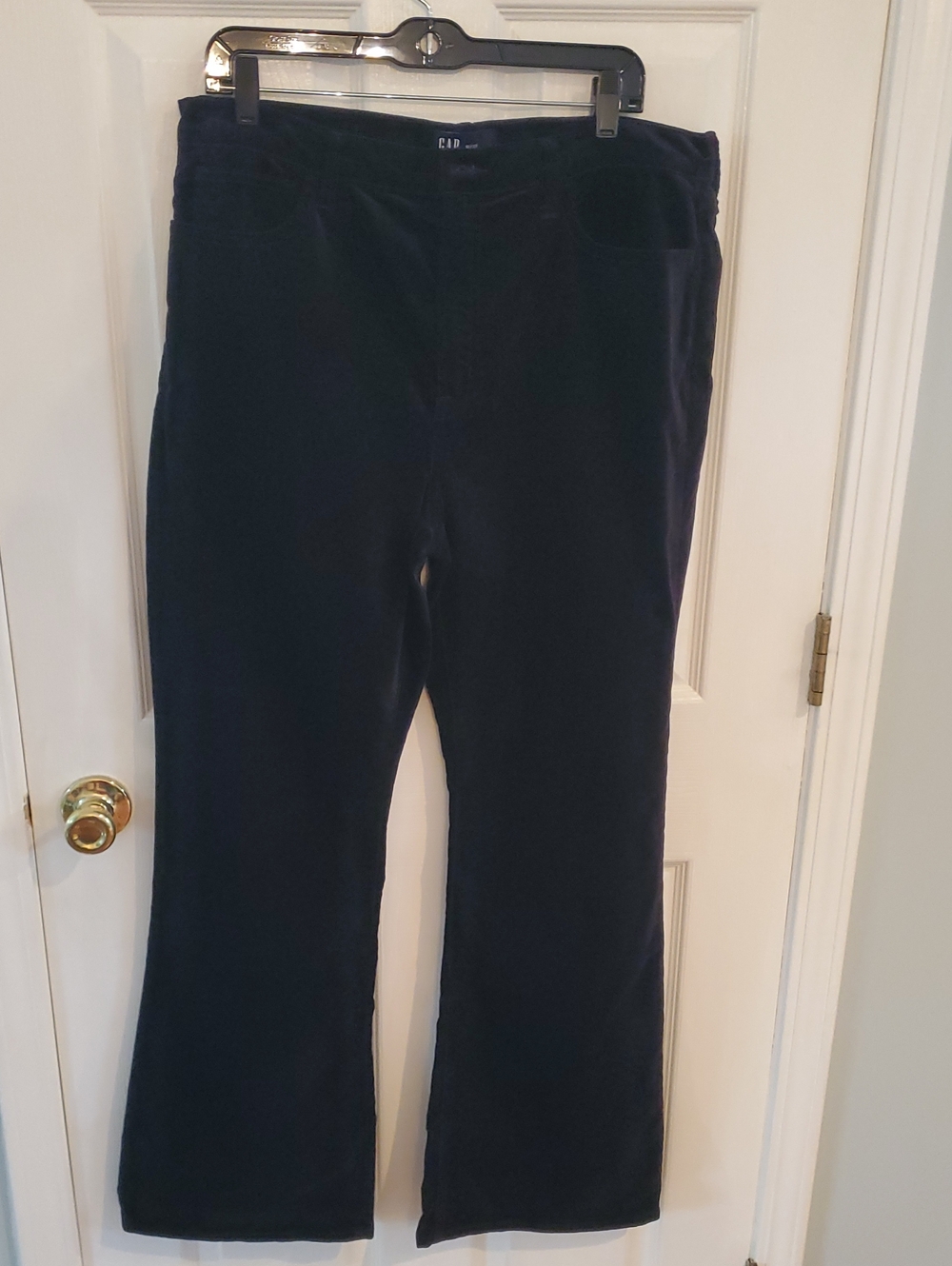 GAP Women's Black Velvet Wide-Leg Jeansck